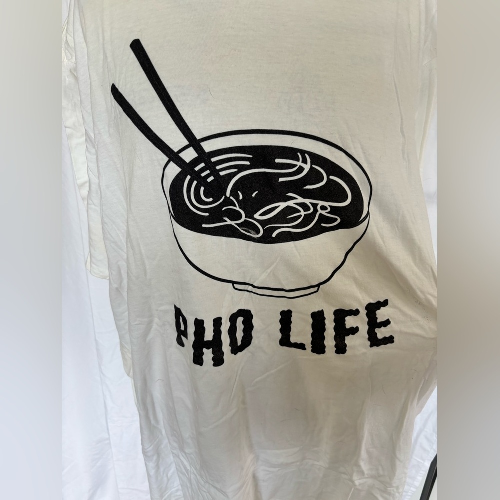 Anvil Womens Oversized “Pho Life” Graphic Tee in Cream Sz 2X - Picture 3 of 7
